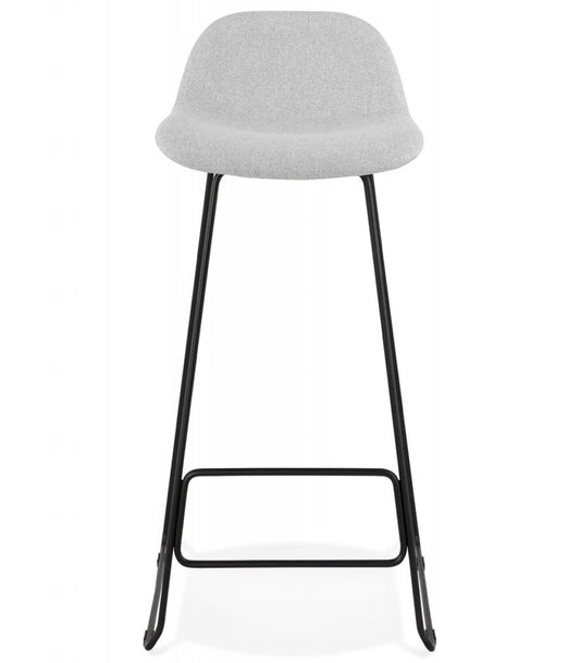 Tabouret de bar design 'MOSKOW' gris clair avec pieds en métal noir