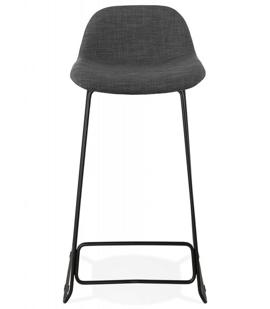 Tabouret snack mi-hauteur 'MOSKOW MINI' noir style industriel avec pieds en métal noir