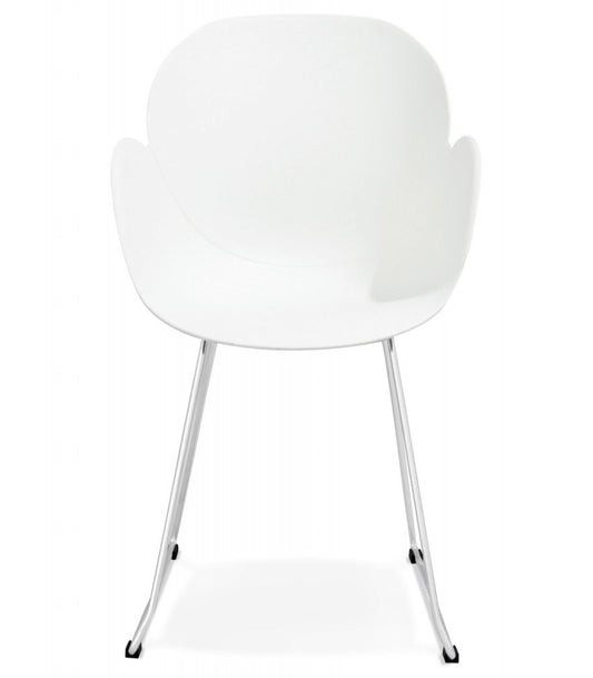 Chaise design 'NEGO' blanche en matière plastique
