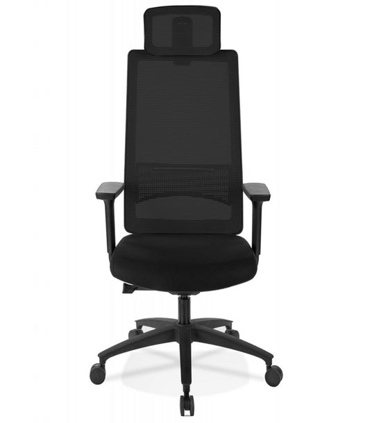 Fauteuil de bureau ergonomique 'OXFORD' en tissu noir