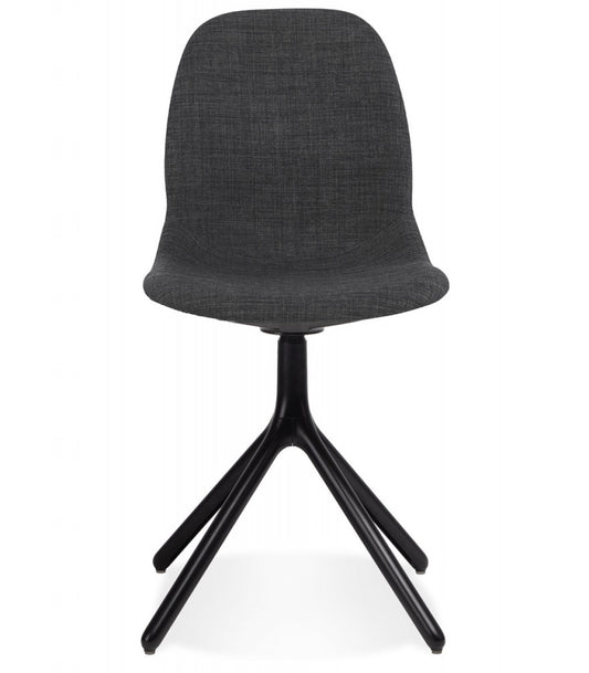Chaise design 'PAVONIS' en tissu gris foncé