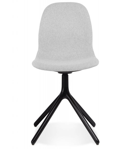 Chaise design 'PAVONIS' en tissu gris clair