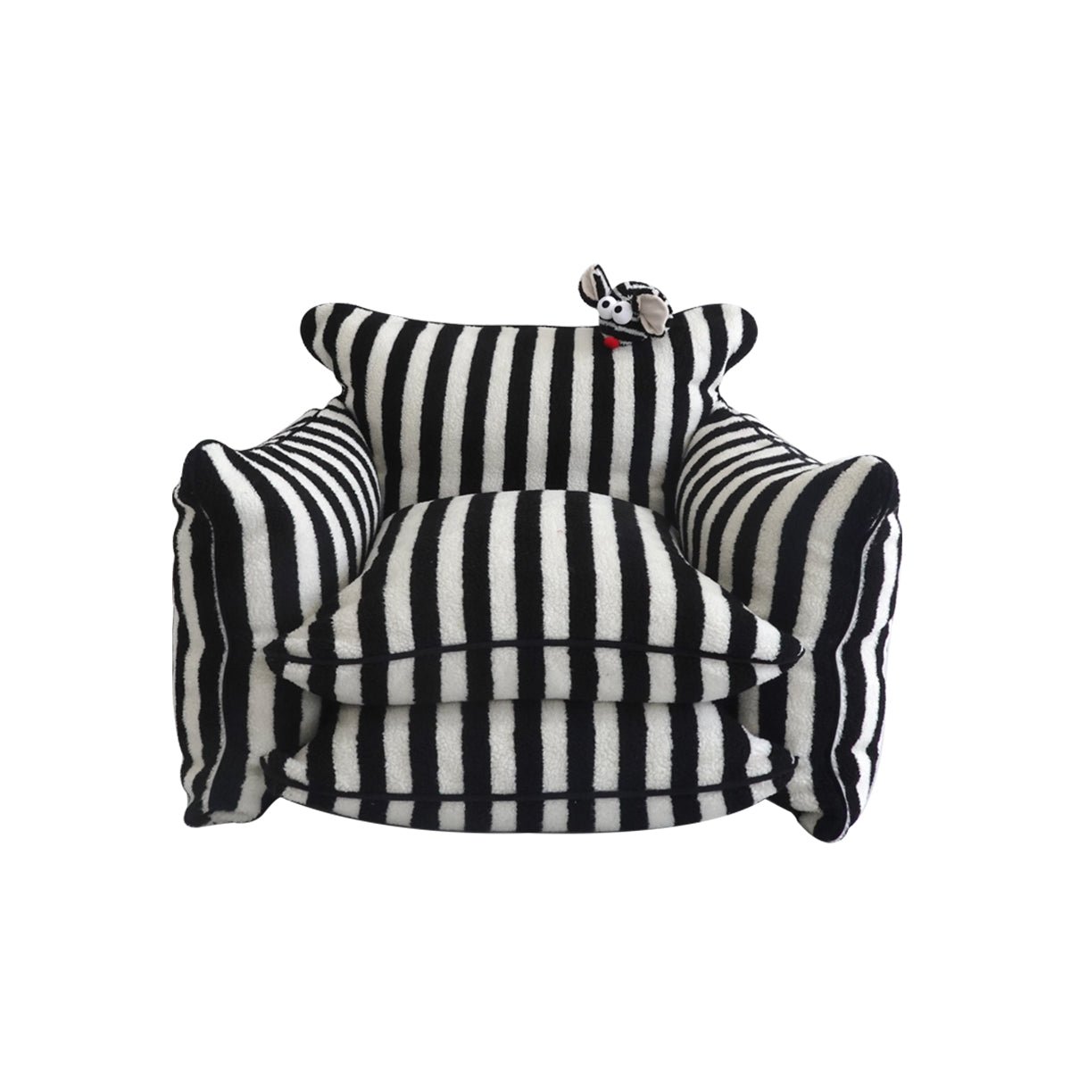 Fauteuil confortable rayé  - Alban