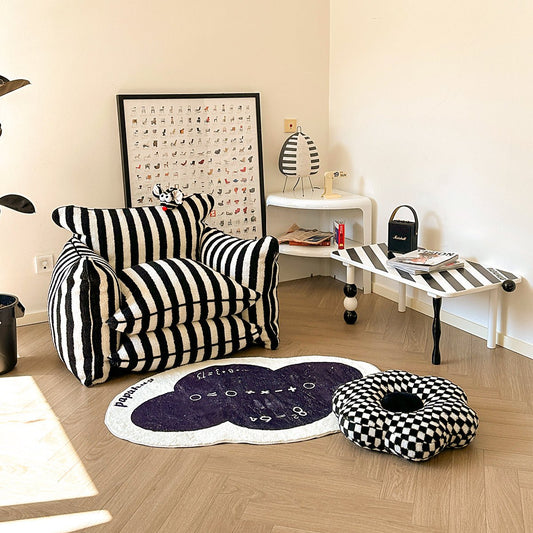 Fauteuil confortable rayé  - Alban