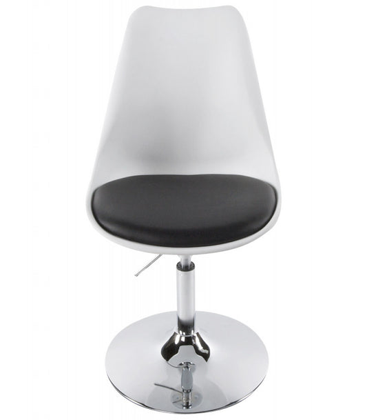 Chaise moderne pivotante 'QUEEN' réglable blanche et noir