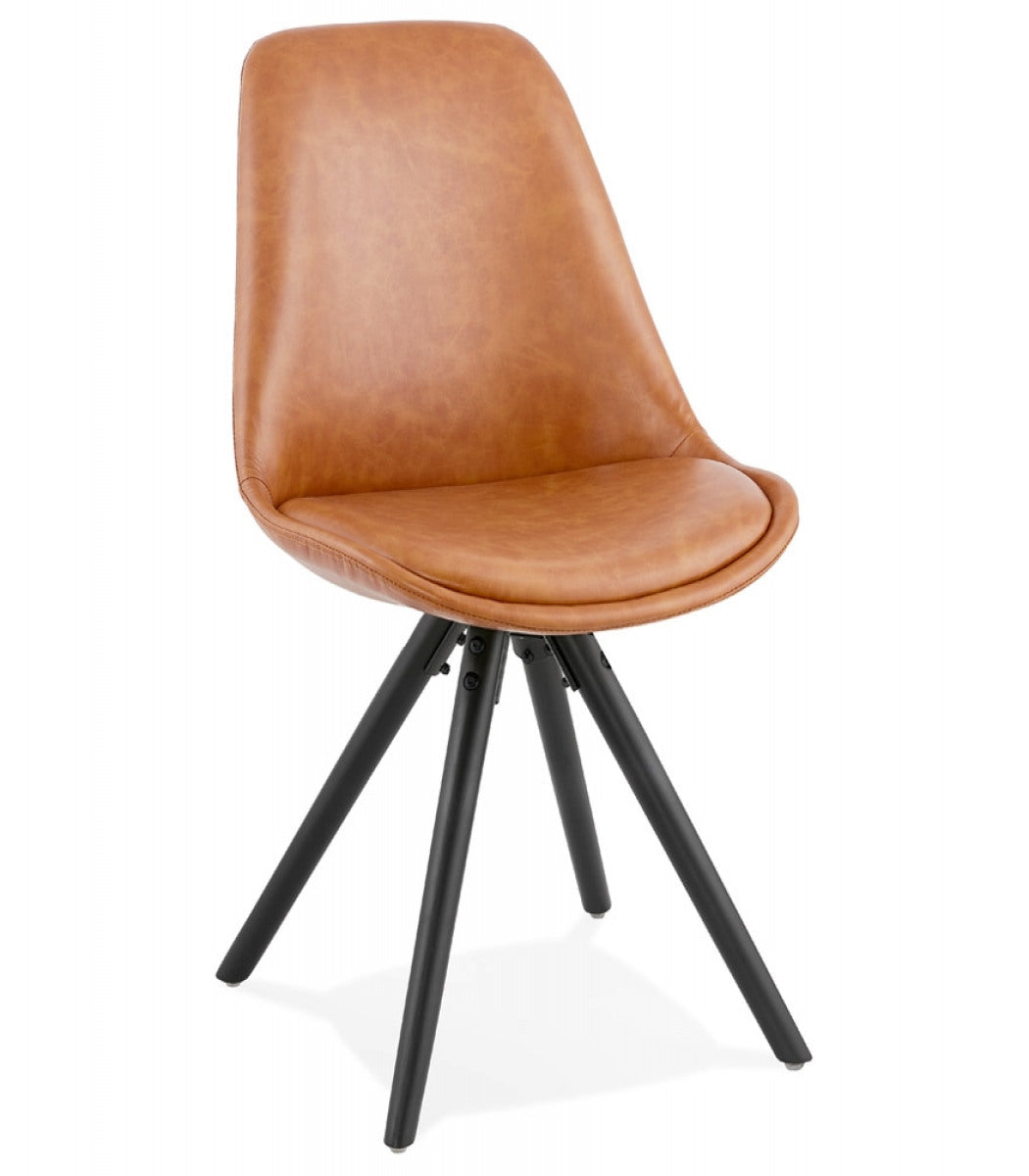 Chaise design 'STREET' brune style industriel