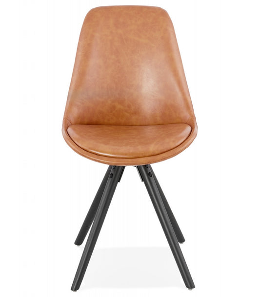 Chaise design 'STREET' brune style industriel