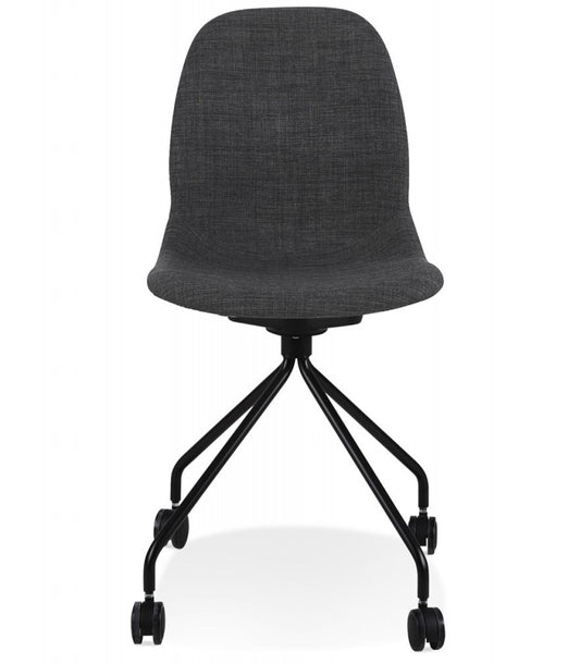 Chaise de bureau 'TAVIRA' en tissu gris foncé