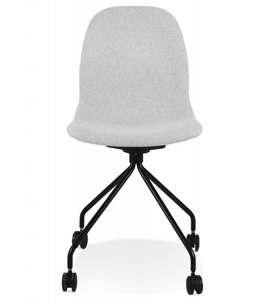 Chaise de bureau 'TAVIRA' en tissu gris clair