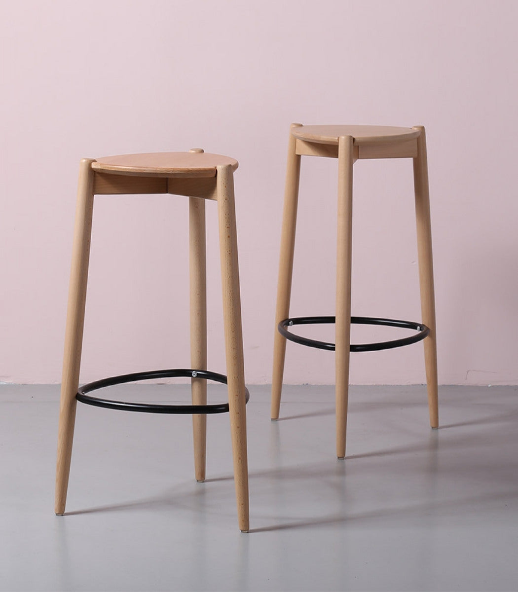 Tabouret de snack mi-hauteur 'TIARA MINI' en frêne naturel