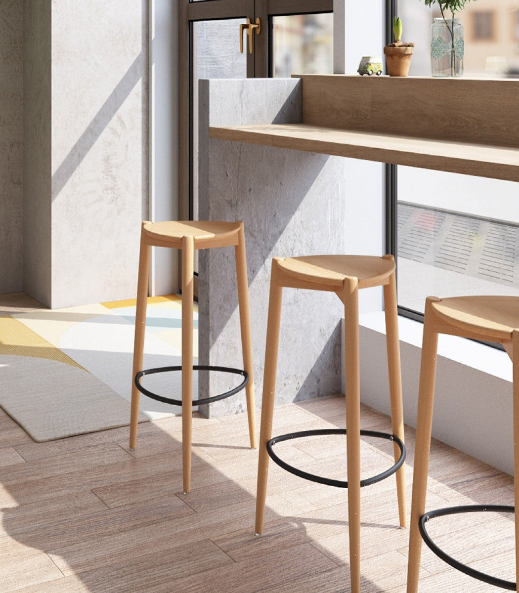 Tabouret de snack mi-hauteur 'TIARA MINI' en frêne naturel