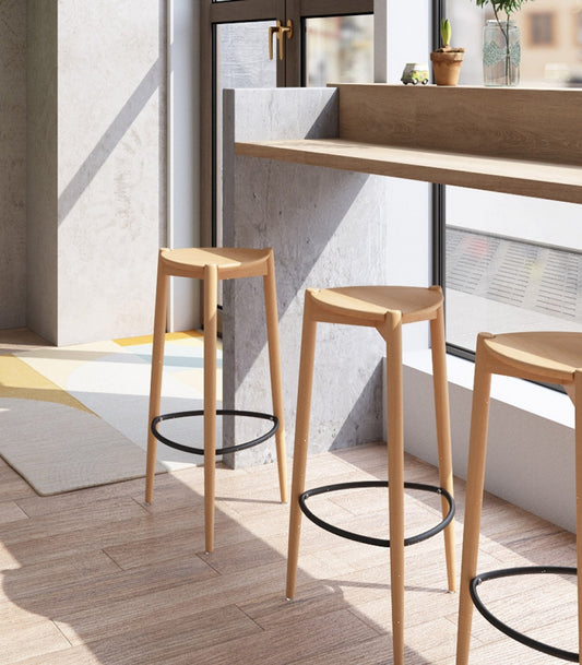 Tabouret de snack mi-hauteur 'TIARA MINI' en frêne naturel