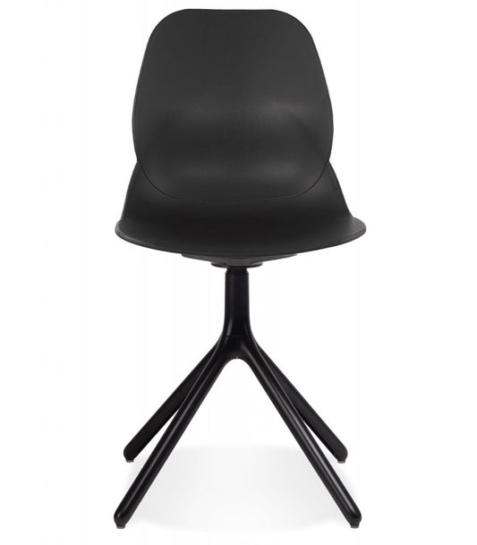 Chaise design 'TUCANA' noire avec pieds en métal