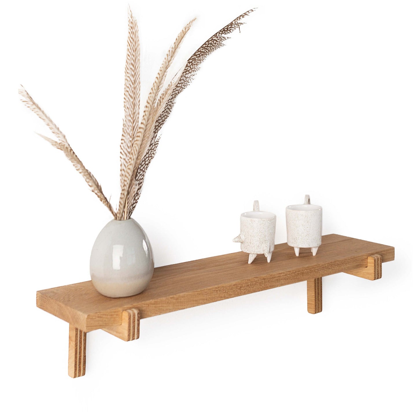 Lot de 2 étagères flottantes bois - Dorra