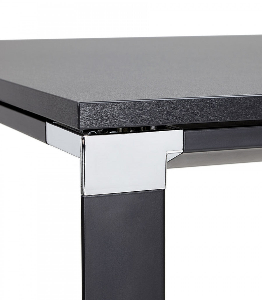 Grand bureau de direction droit 'XLINE' en bois noir - 200x100 cm