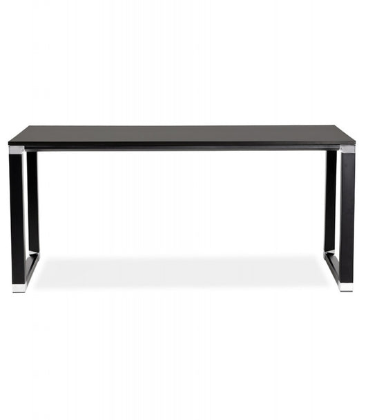Grand bureau de direction droit 'XLINE' en bois noir - 200x100 cm